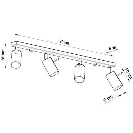 Spotlight RING 4L 4xGU10/10W/230V vit
