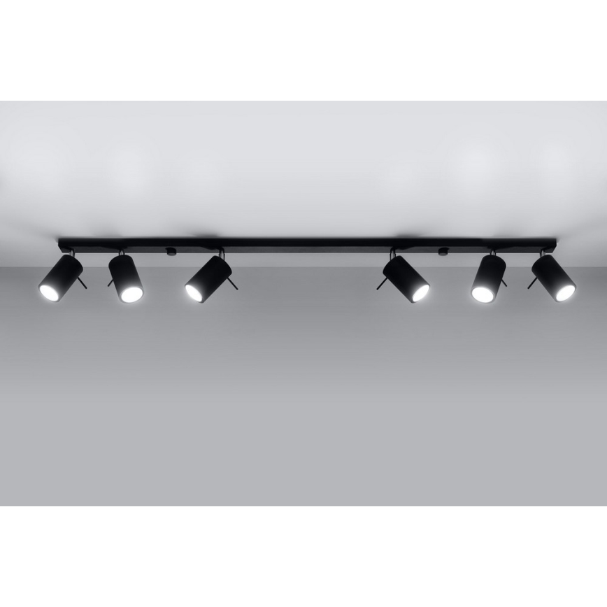 Spotlight RING 6L 6xGU10/10W/230V svart