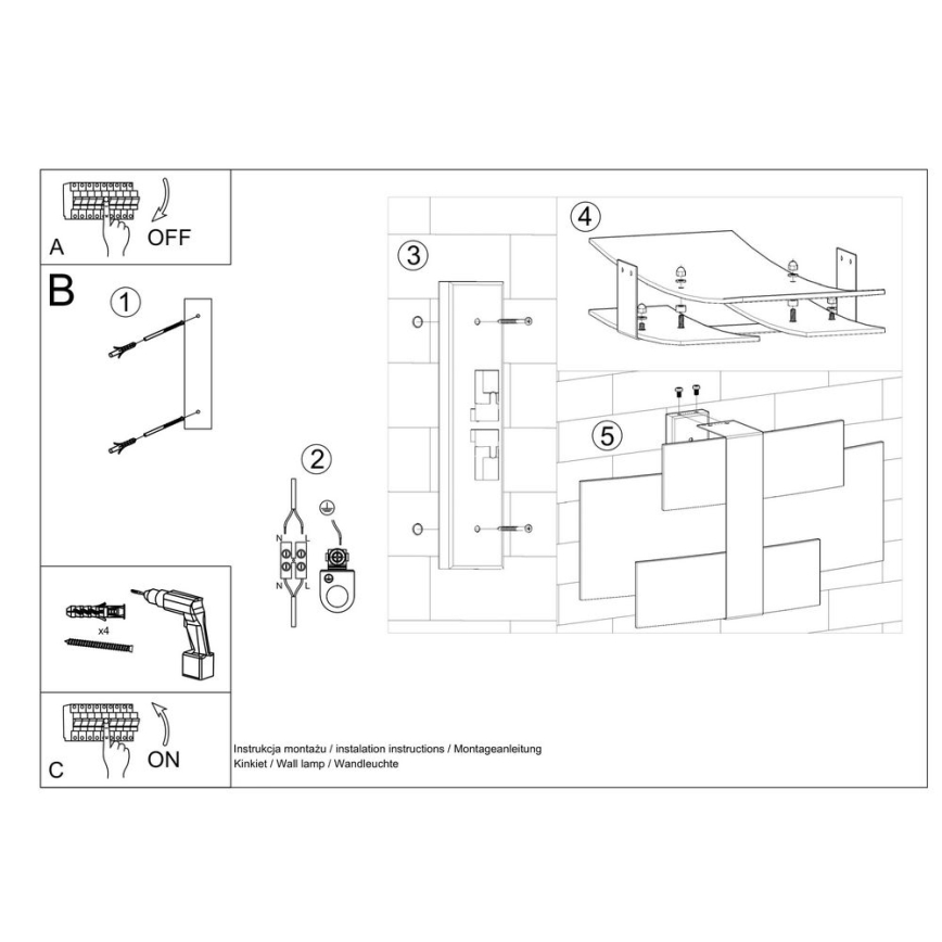 Vägglampa CELIA 2xG9/40W/230V skinande krom/vit