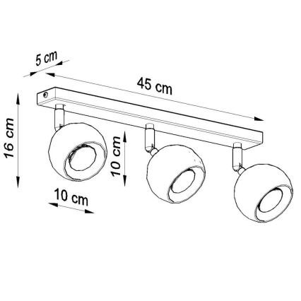 Tak spotlight OCULARE 3xGU10/10W/230V