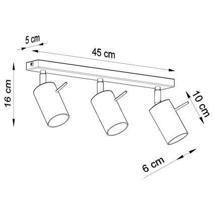 Tak spotlight RING 3xGU10/10W/230V