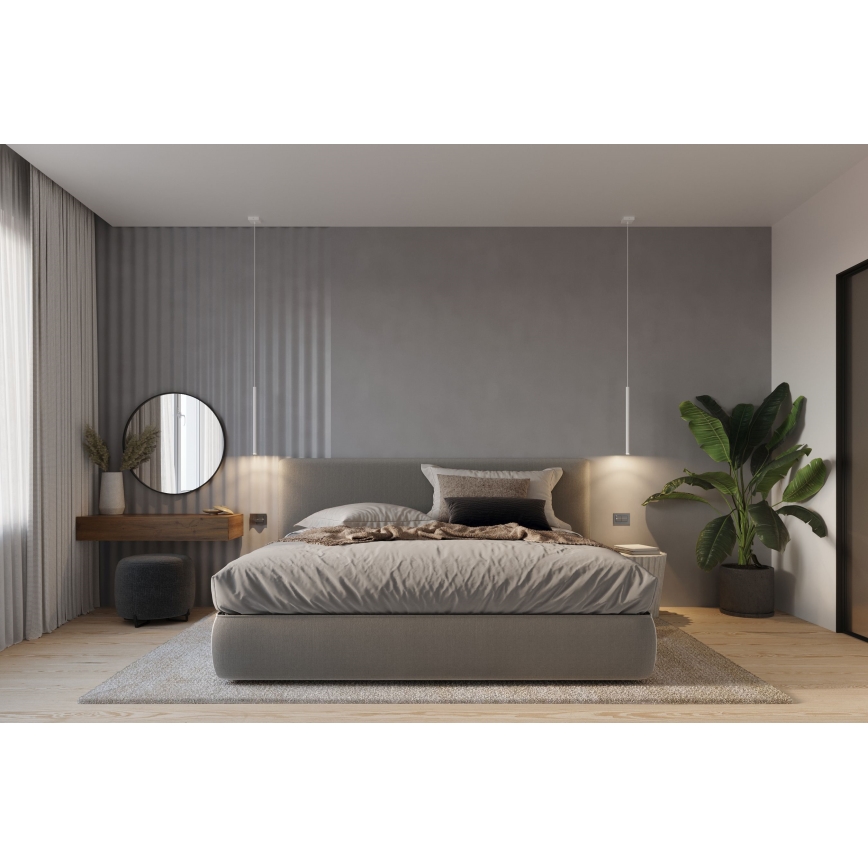 Ljuskrona med textilsladd PASTELO 3xG9/8W/230V vit