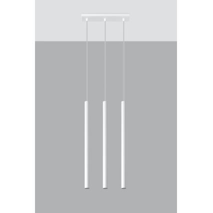 Ljuskrona med textilsladd PASTELO 3xG9/8W/230V vit