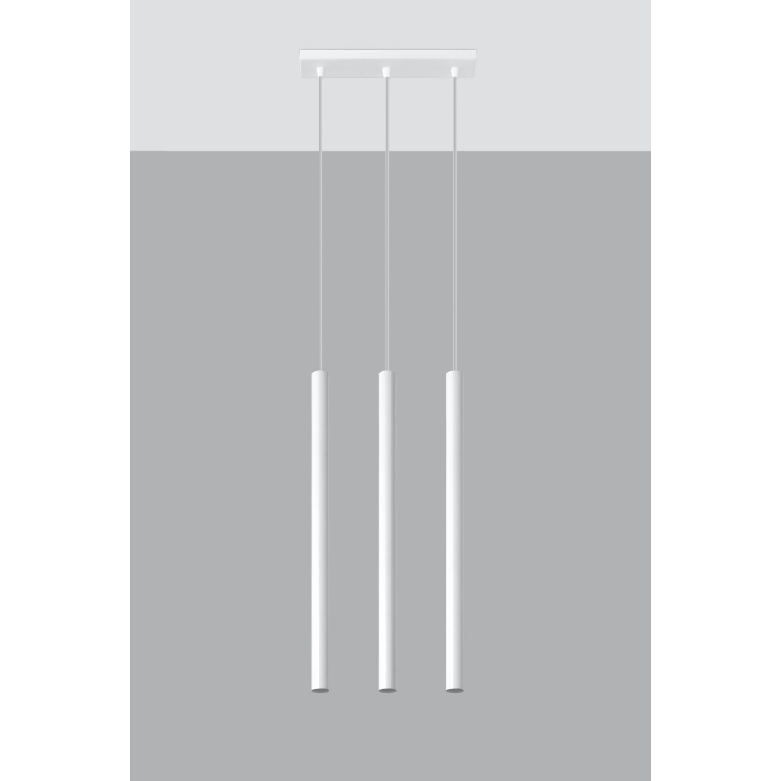 Ljuskrona med textilsladd PASTELO 3xG9/8W/230V vit