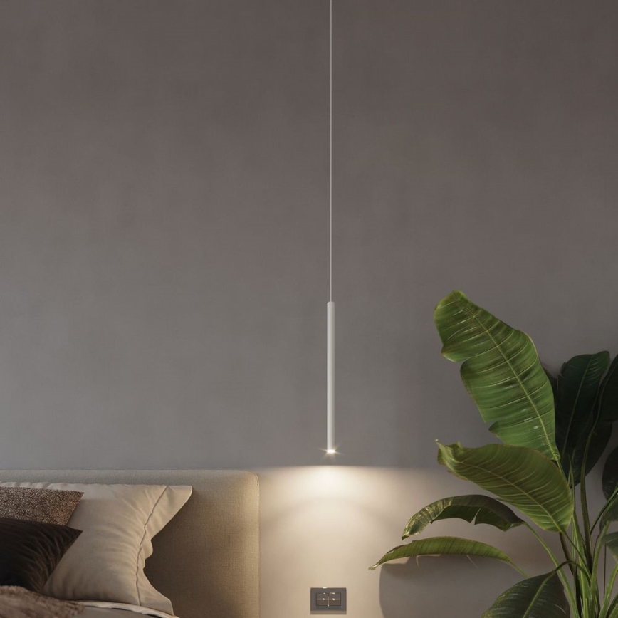 Ljuskrona med textilsladd PASTELO 5xG9/8W/230V vit