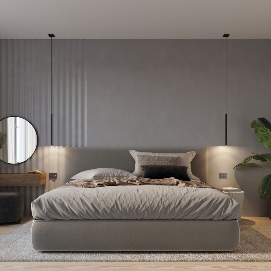 Ljuskrona med textilsladd PASTELO 3xG9/8W/230V svart