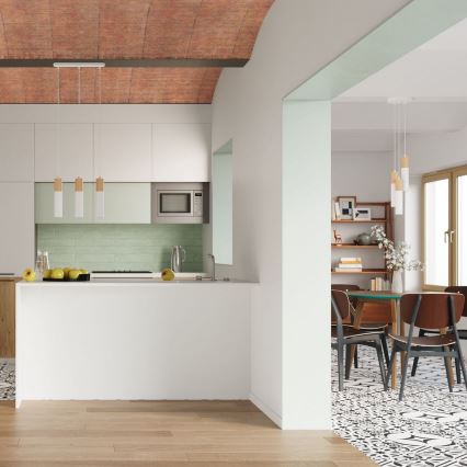 Ljuskrona med textilsladd PABLO 2xGU10/40W/230V vit/bok