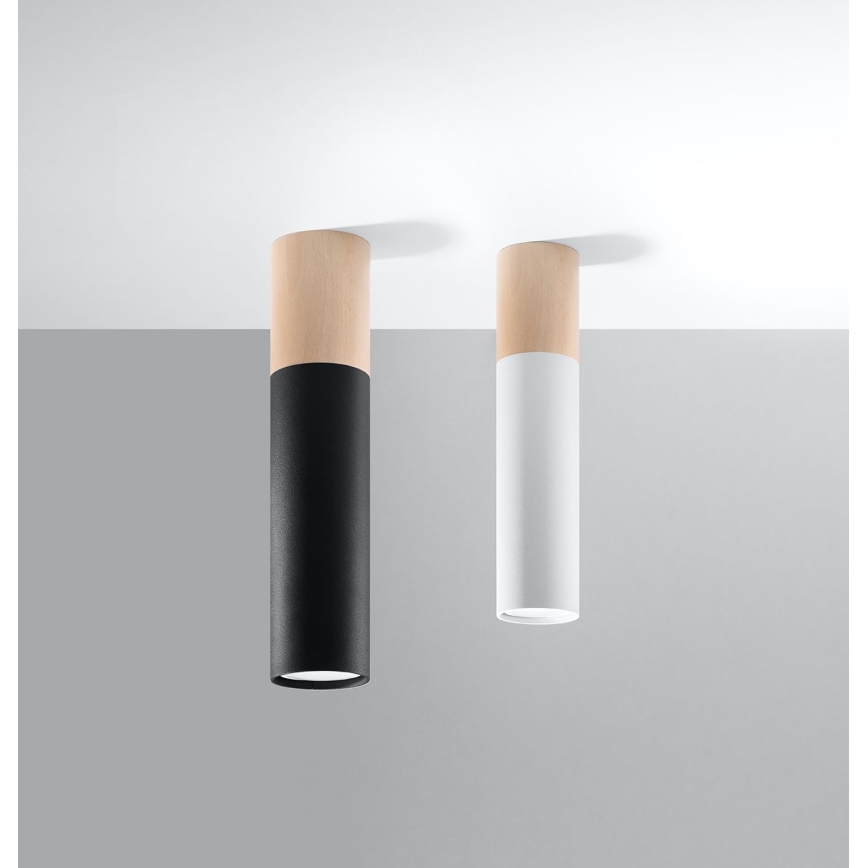 Taklampa PABLO 1xGU10/40W/230V vit/bok