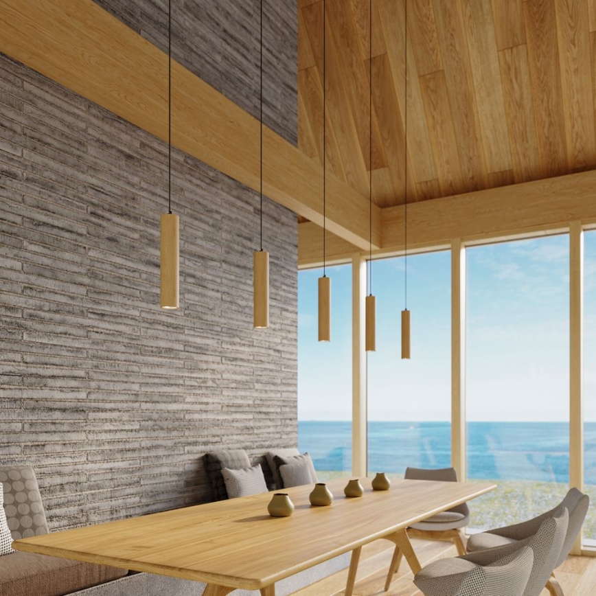 Ljuskrona med textilsladd LINO 2xGU10/40W/230V bok