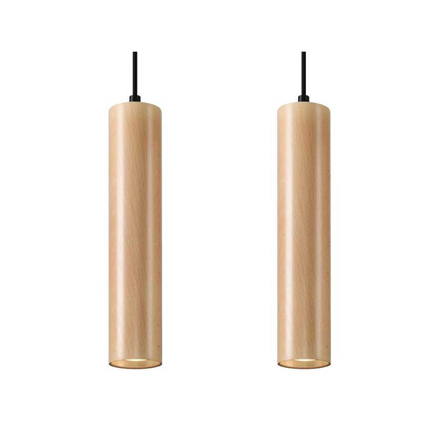 Ljuskrona med textilsladd LINO 2xGU10/40W/230V bok