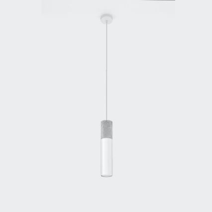 Taklampa på kabel BORGIO 1xGU10/40W/230V betong/metal vit