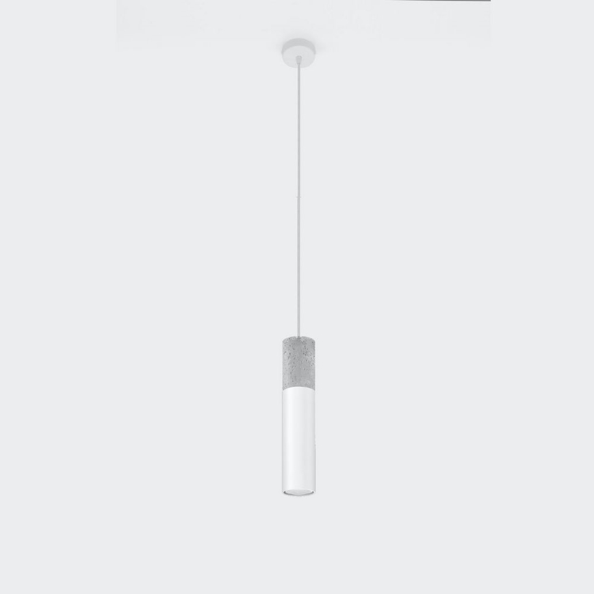 Taklampa på kabel BORGIO 1xGU10/40W/230V betong/metal vit