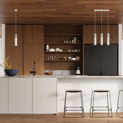 Taklampa på kabel BORGIO 3xGU10/40W/230V betong/metal vit