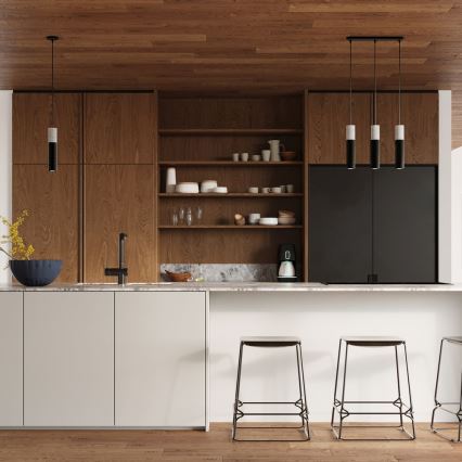 Taklampa på kabel BORGIO 1xGU10/40W/230V betong/metal svart