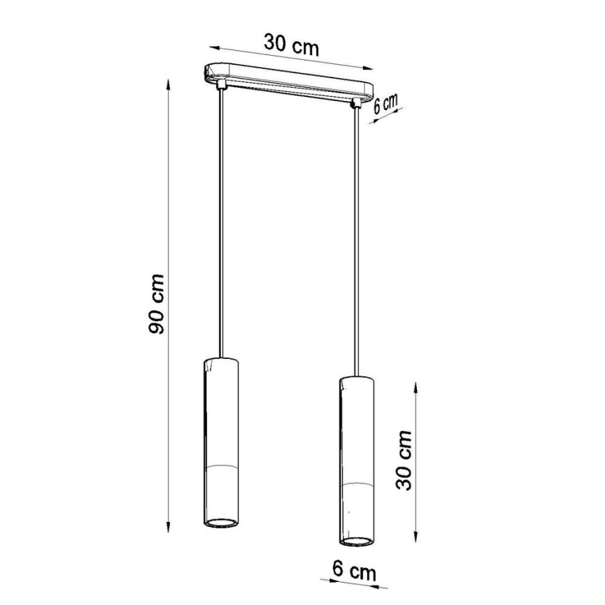Taklampa på kabel BORGIO 2xGU10/40W/230V betong/metal svart