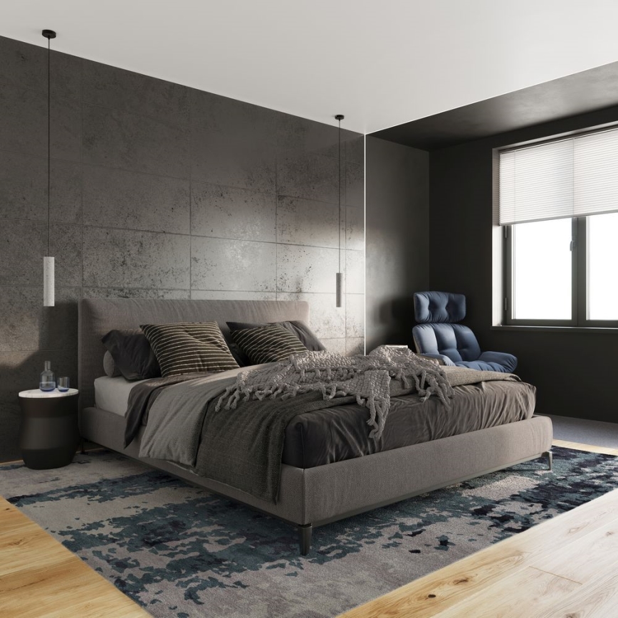 Taklampa på kabel LUVO 1xGU10/40W/230V betong/svart