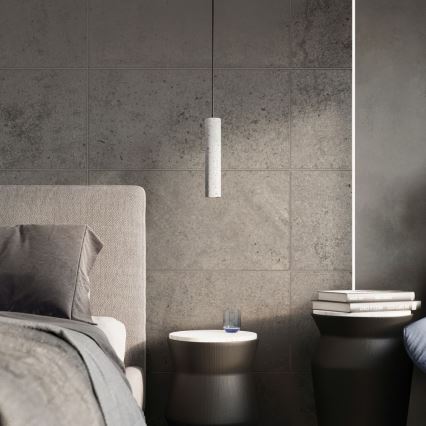 Taklampa på kabel LUVO 2xGU10/40W/230V betong/svart