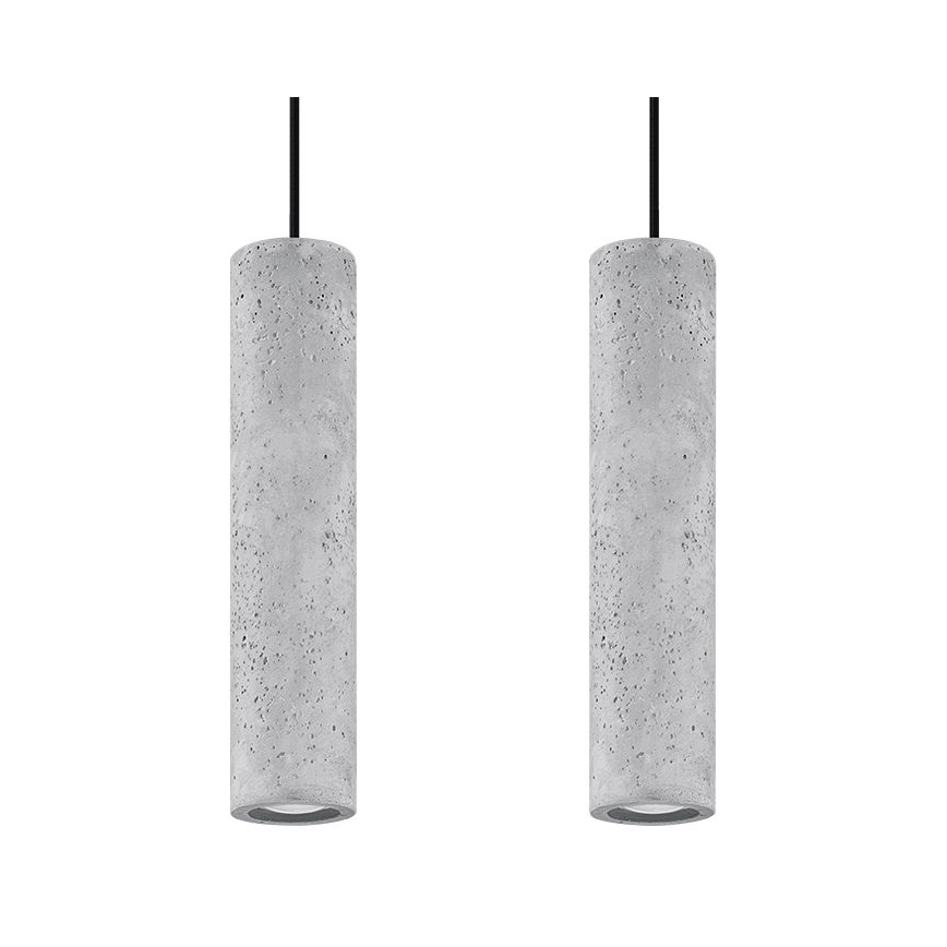 Taklampa på kabel LUVO 2xGU10/40W/230V betong/svart