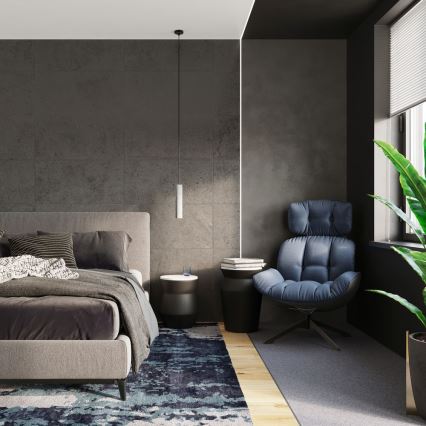 Taklampa på kabel LUVO 3xGU10/40W/230V betong/svart