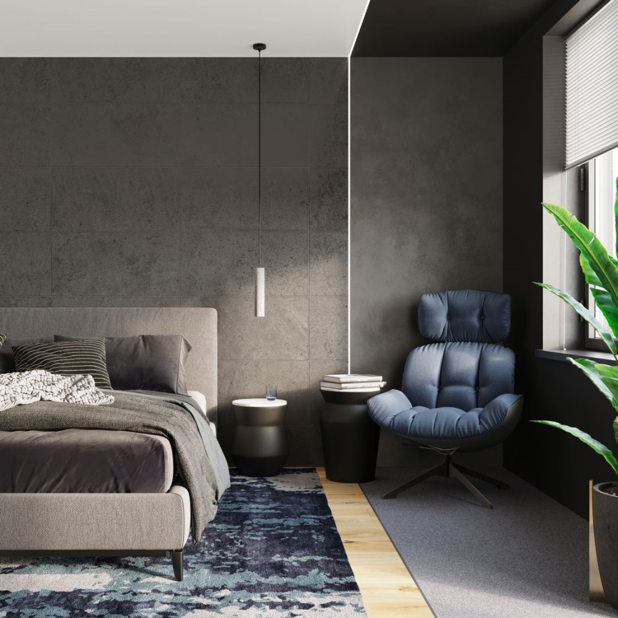 Taklampa på kabel LUVO 3xGU10/40W/230V betong/svart