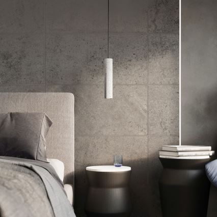 Taklampa på kabel LUVO 3xGU10/40W/230V betong/svart