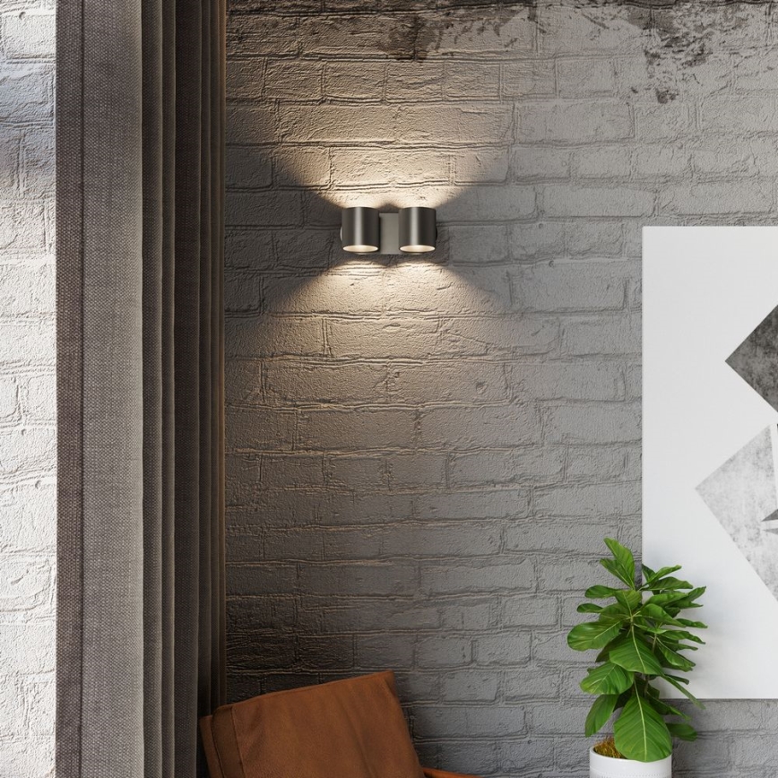 Väggmonterad spotlight ORBIS 2xG9/40W/230V svart