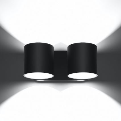 Väggmonterad spotlight ORBIS 2xG9/40W/230V svart