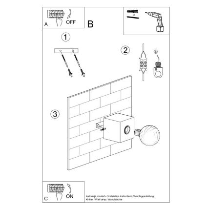 Vägglampa ABEL 1xE27/15W/230V bok