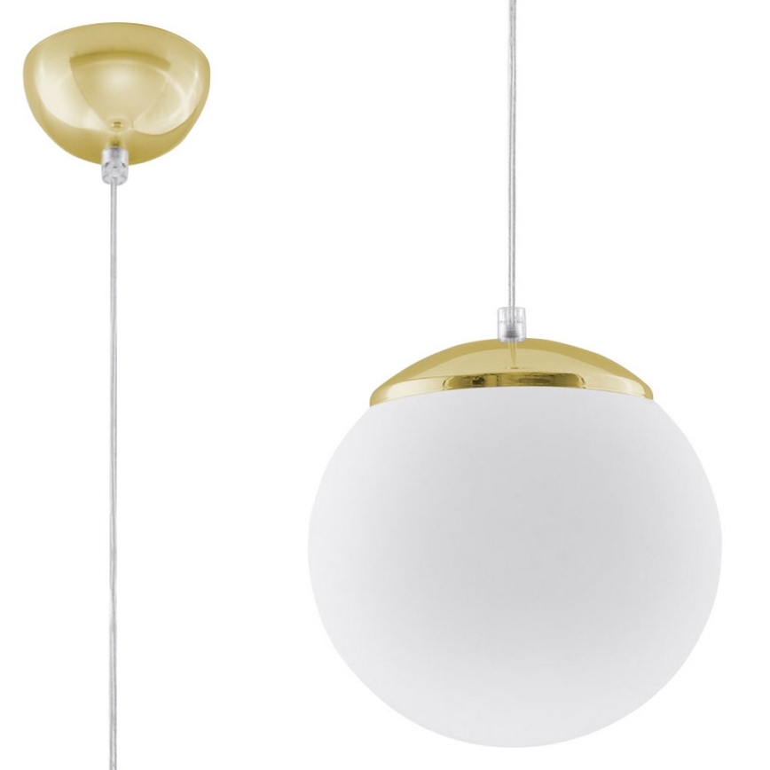 Pendellampa med sladd TOYA 1xE27/60W/230V Ø 20 cm vit/guld