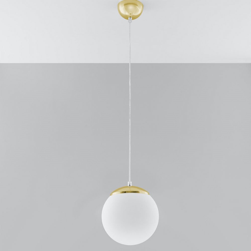 Pendellampa med sladd TOYA 1xE27/60W/230V Ø 20 cm vit/guld