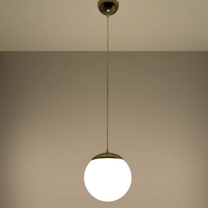 Pendellampa med sladd TOYA 1xE27/60W/230V Ø 20 cm vit/guld