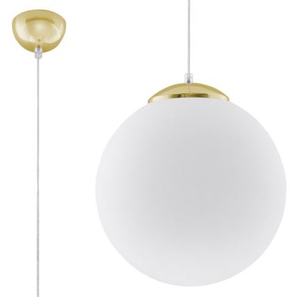 Pendellampa med sladd TOYA 1xE27/60W/230V Ø 30 cm vit/guld