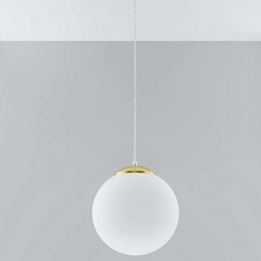 Pendellampa med sladd TOYA 1xE27/60W/230V Ø 30 cm vit/guld