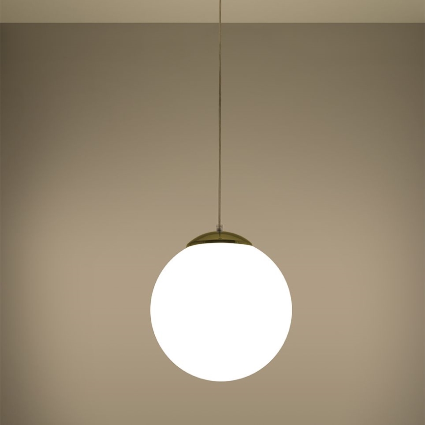 Pendellampa med sladd TOYA 1xE27/60W/230V Ø 30 cm vit/guld