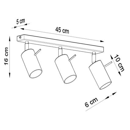 Spotlight RING 3xGU10/10W/230V