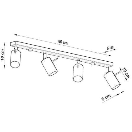 Spotlight RING 4xGU10/10W/230V