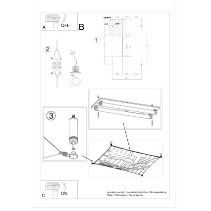 LED taklampa LUNA 2xG13/8,5W/230V 80x105 cm vit
