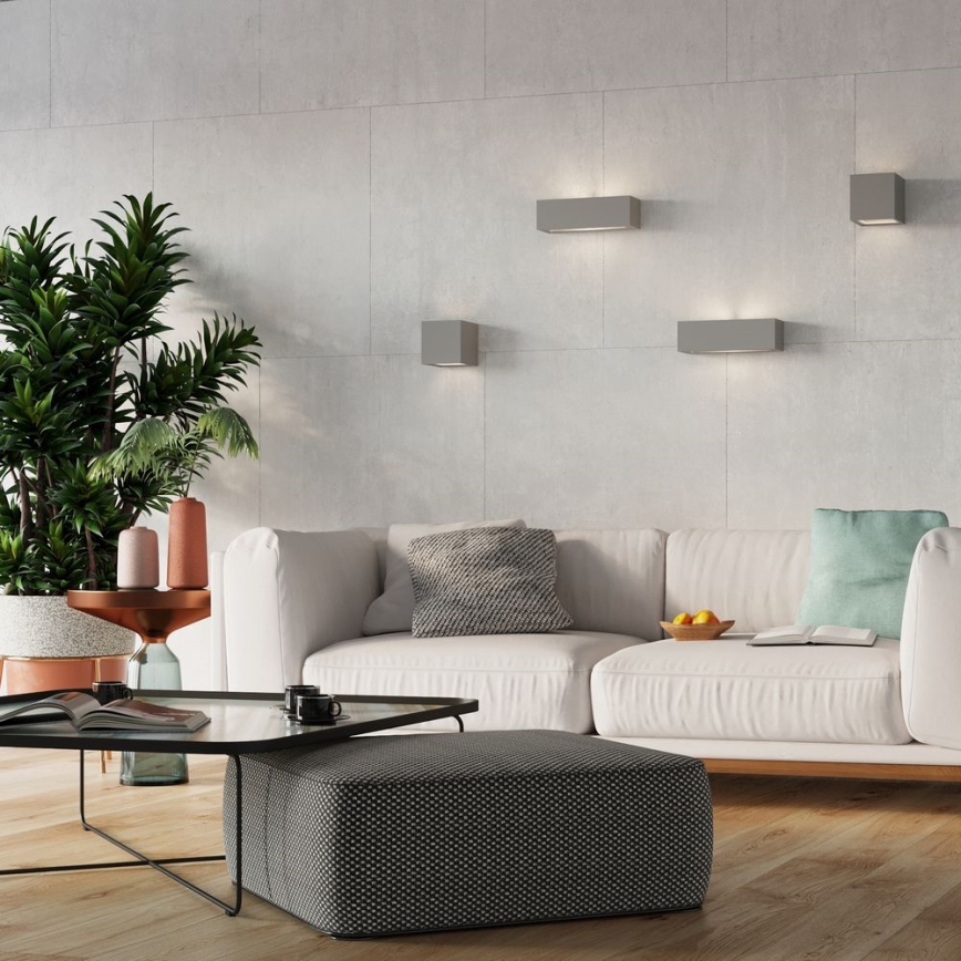 Vägglampa LEO 1xE27/60W/230V grå