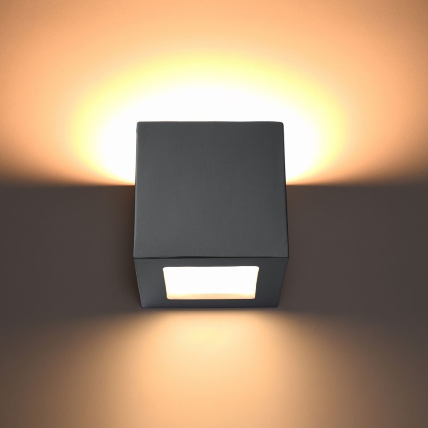 Vägglampa LEO 1xE27/60W/230V grå