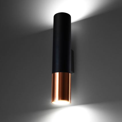 Vägglampa LOOPEZ 2xGU10/10W/230V svart/koppar
