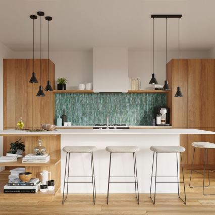 Takkkrona på ett snöre  TALEJA 3xE27/60W/230V svart