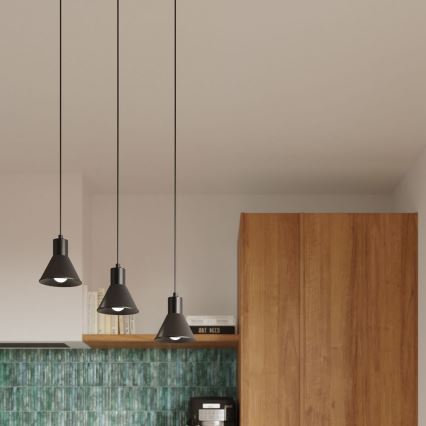 Takkkrona på ett snöre  TALEJA 3xE27/60W/230V svart