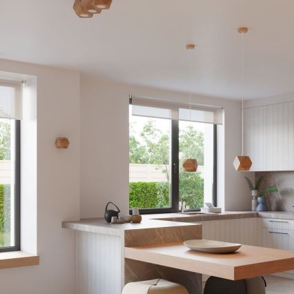 Ljuskrona med textilsladd WOODY 1xGU10/40W/230V ek