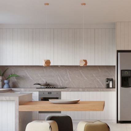 Ljuskrona med textilsladd WOODY 1xGU10/40W/230V ek