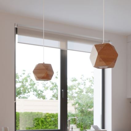 Ljuskrona med textilsladd WOODY 1xGU10/40W/230V ek