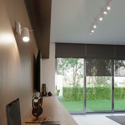 Väggspotlight RING 1xGU10/10W/230V vit