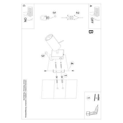 Väggspotlight RING 1xGU10/10W/230V vit