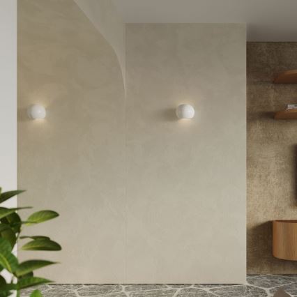 Vägglampa GLOBE 1xE27/60W/230V glänsande vit