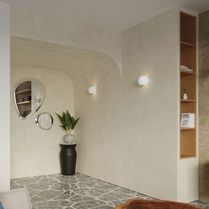 Vägglampa GLOBE 1xE27/60W/230V glänsande vit