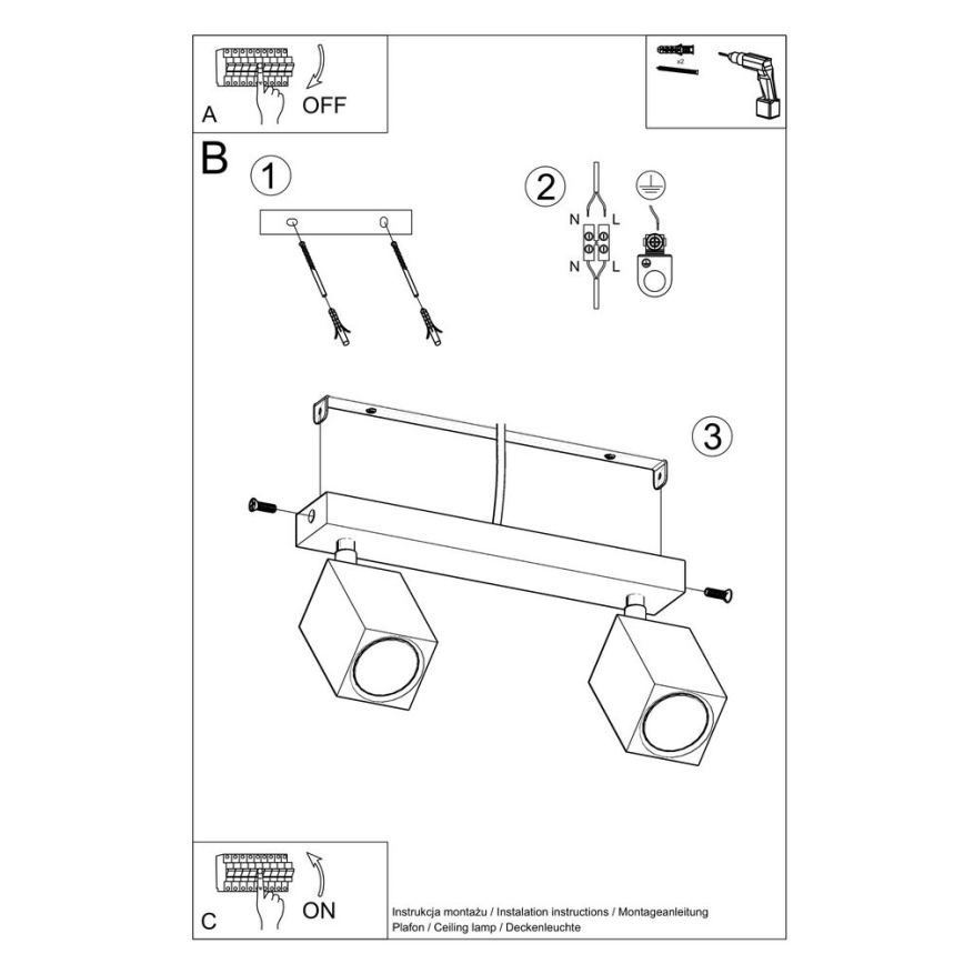 Spotlight  KEKE 2xGU10/40W/230V ek